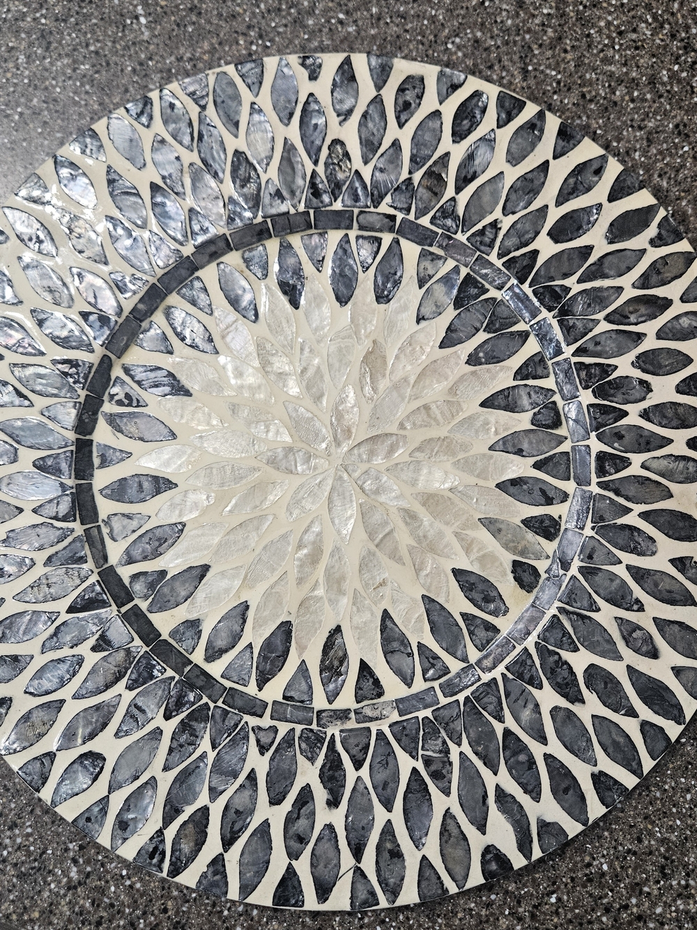 Pier 1 Mother Of Pearl Dark Gray Charger